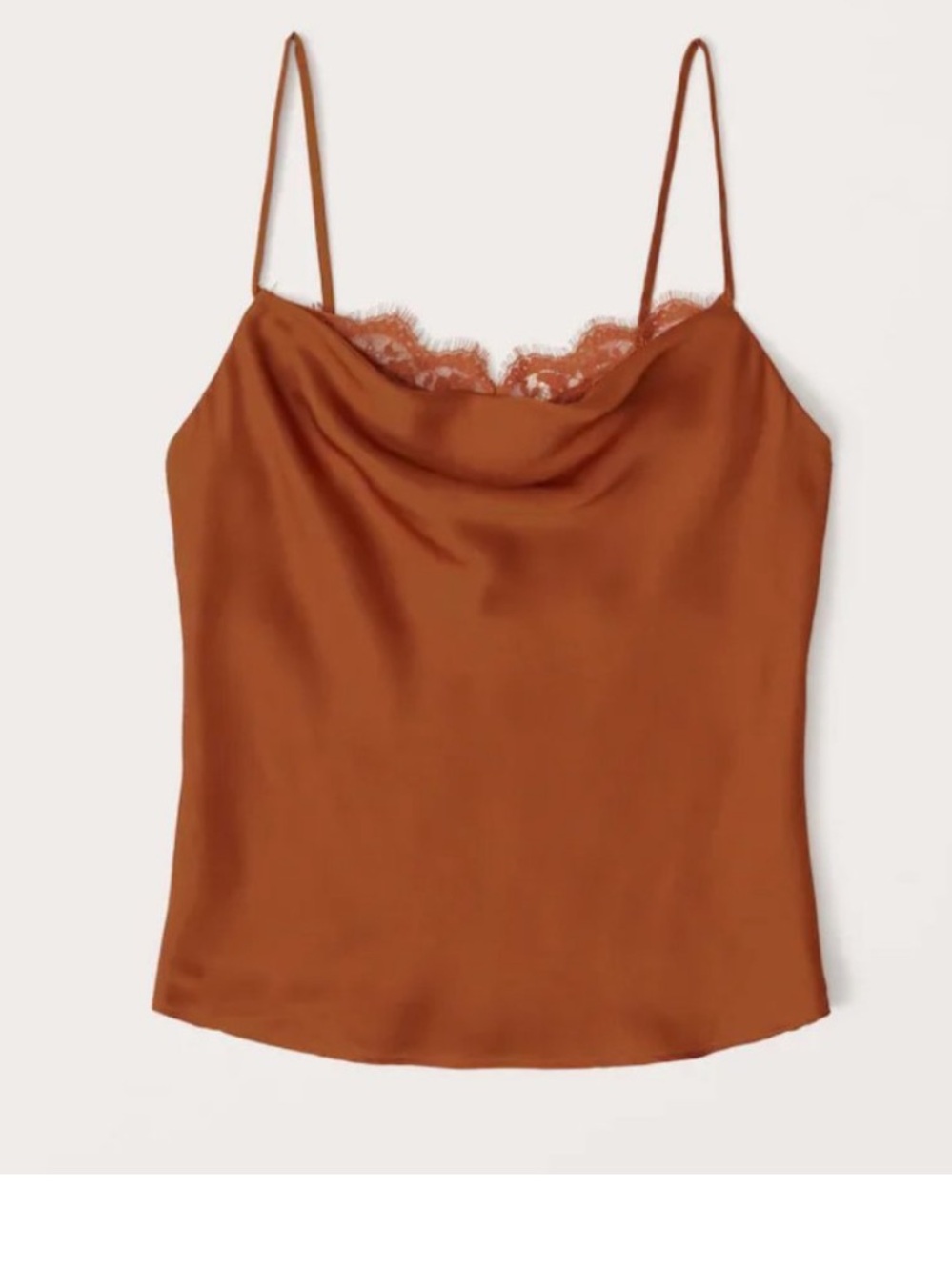 Abercrombie & Fitch Satin Lace Cami - Copper